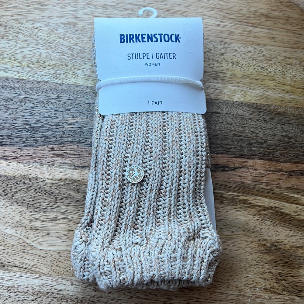 (NWT) Birkenstock Stulpe/Gaiter Beige Color with Gold One Size